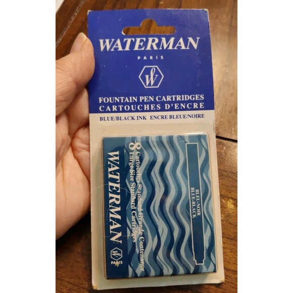 New! Waterman Fountain Pen Refills Black & Blue/Black 32 Cartridges / 4 Packs - Picture 3 of 6